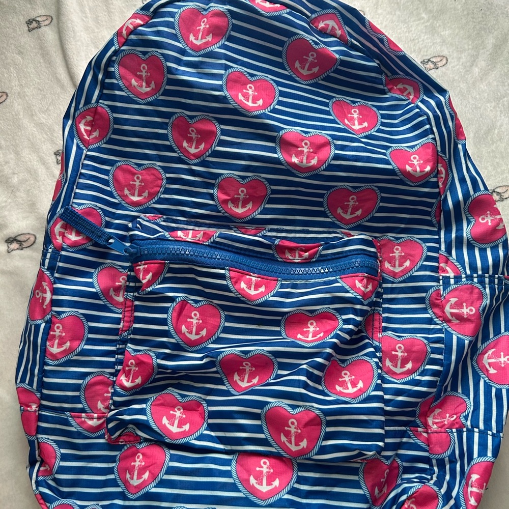 Blue and Pink Anchor Backpack